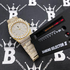 Moissanite Crown Iced Out Hip Hop Bling Bustdown Watch 50 Carats White Gold HipHopBling