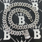 Moissanite Cuban Sharp Link Iced Out Chain 15MM .925 Sterling Silver 18" HipHopBling