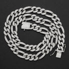 Moissanite Figaro Chain Iced Out .925 Sterling Silver 18" HipHopBling