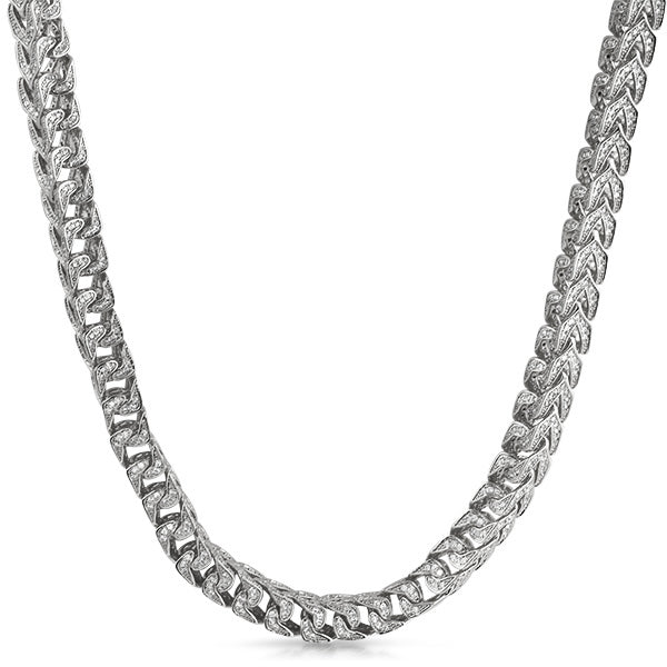 Moissanite Franco Iced Out Chain .925 Sterling Silver HipHopBling
