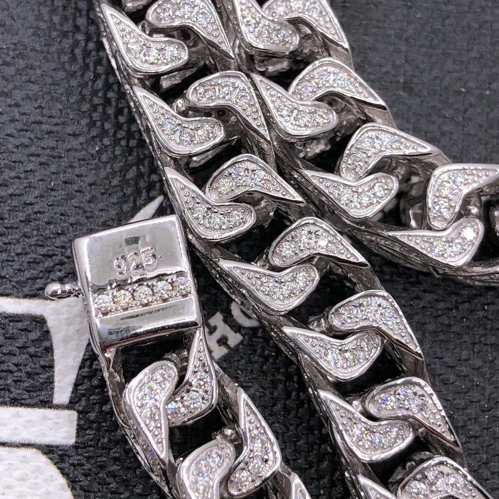 Moissanite Franco Iced Out Chain .925 Sterling Silver HipHopBling