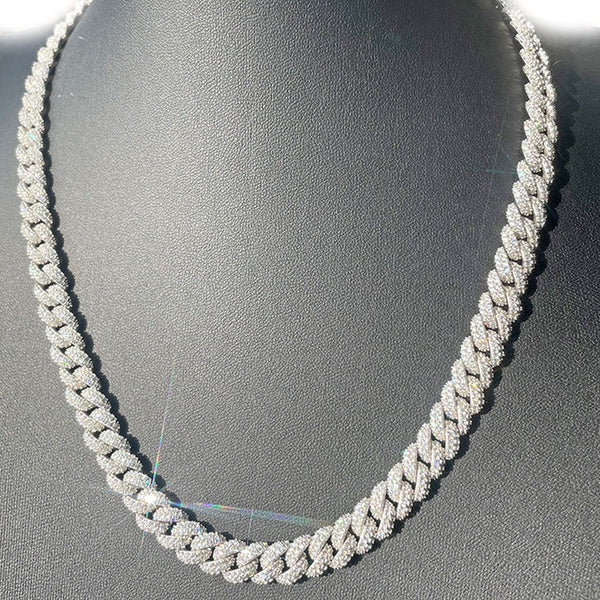 Moissanite Iced Out Miami Cuban Chain Link 9MM .925 Sterling