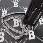 Moissanite Iced Out Miami Cuban Chain Link 9MM .925 Sterling Silver 18" HipHopBling