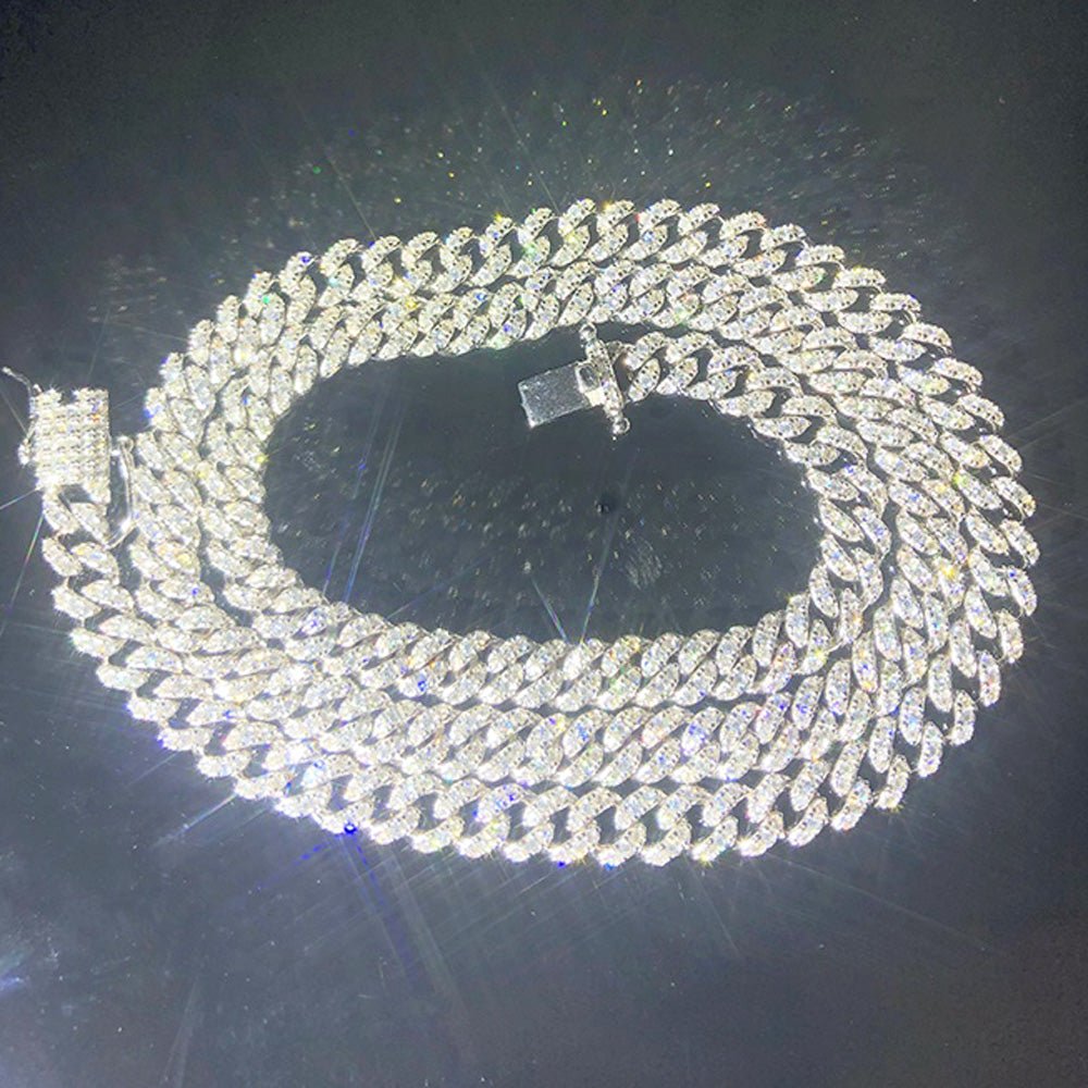 Moissanite Miami Cuban Chain 6MM .925 Sterling Silver 18" HipHopBling