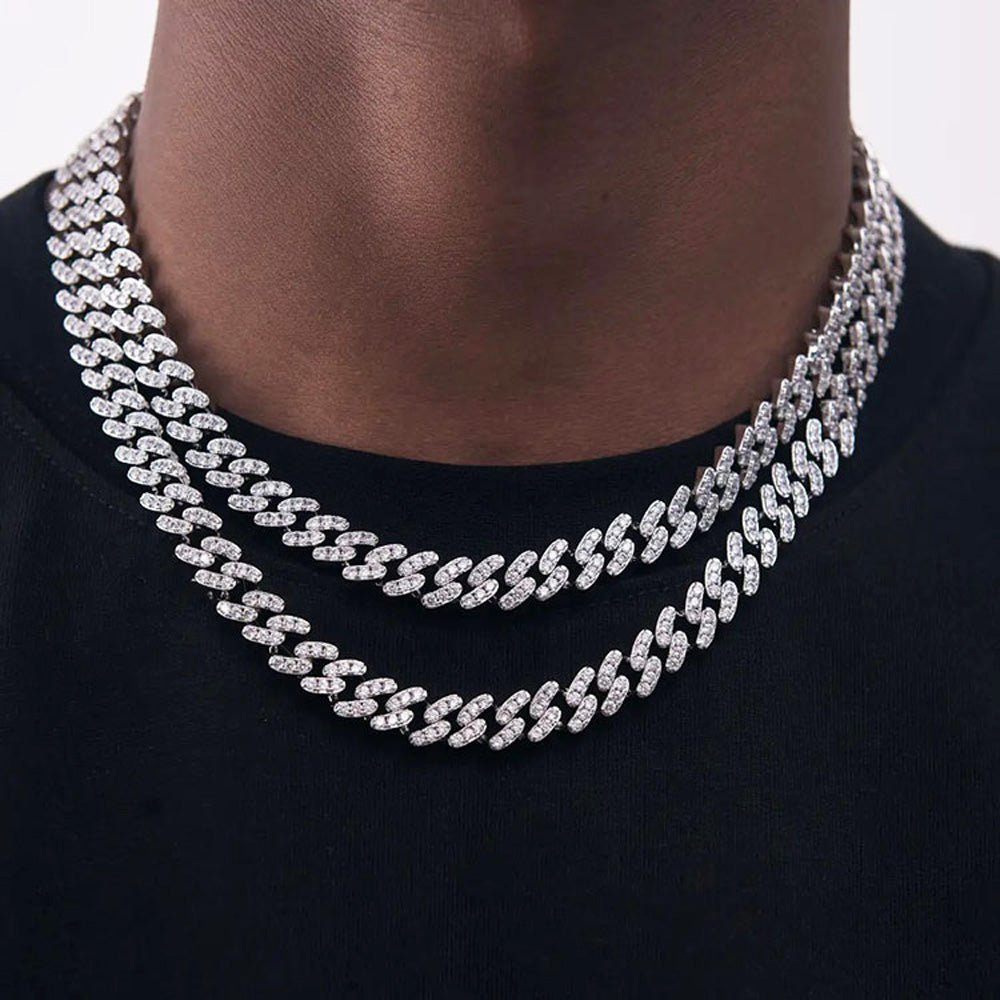 Moissanite Miami Cuban Chain 6MM .925 Sterling Silver 18" HipHopBling