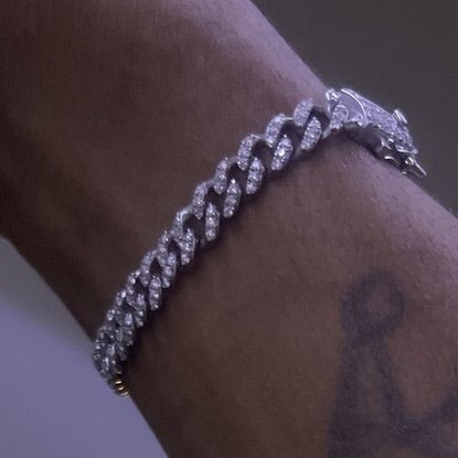 Moissanite Miami Cuban Link Iced Out Bracelet 6MM .925 Sterling Silver 8" Bracelet HipHopBling