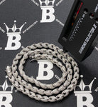 Moissanite Rope Iced Out Chain .925 Sterling Silver 18" HipHopBling