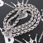 Moissanite Rope Iced Out Chain .925 Sterling Silver 18" HipHopBling