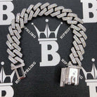 Moissanite Sharp Cuban Link Bracelet 15MM .925 Silver 8" Bracelet HipHopBling
