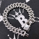 Moissanite Sharp Cuban Link Iced Out Bracelet 13MM .925 Sterling Silver 8" Bracelet HipHopBling