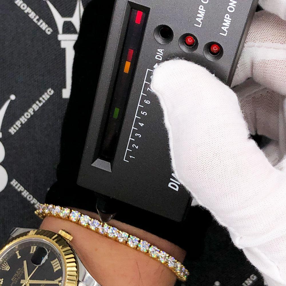 Moissanite VVS D Ideal Cut Tennis Bracelet in .925 Silver 3MM 7" White Gold HipHopBling