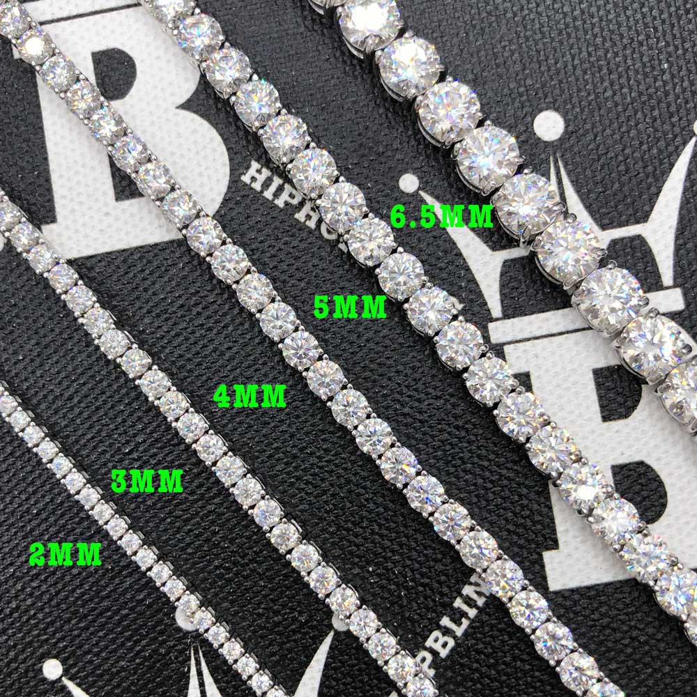 Moissanite VVS D Ideal Cut Tennis Chain in .925 Sterling Silver HipHopBling