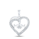 Mom Fancy Heart Diamond Pendant 10K Gold 10K White Gold HipHopBling
