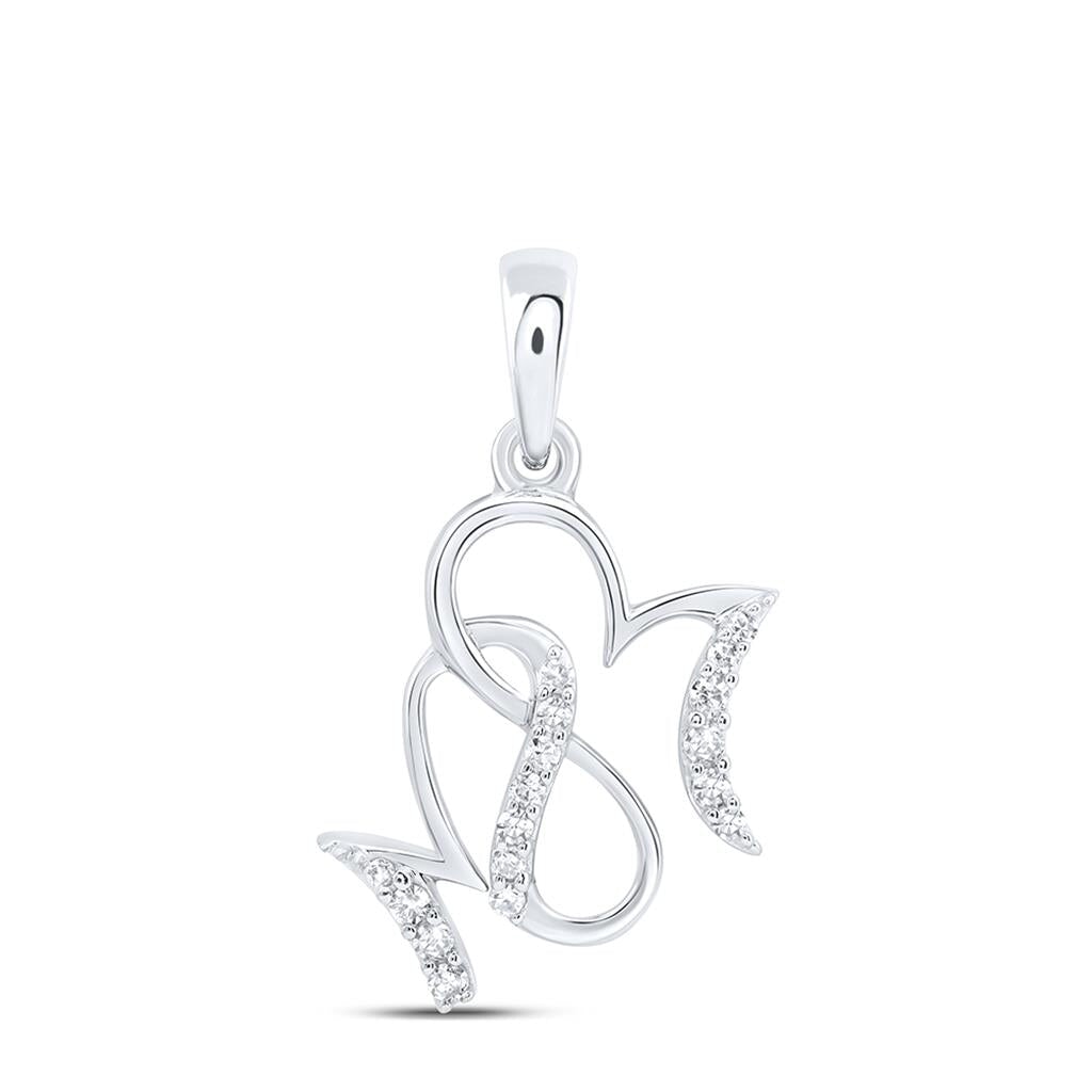 Mom Fancy Script Diamond Pendant 10K Gold 10K White Gold HipHopBling