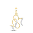 Mom Fancy Script Diamond Pendant 10K Gold 10K Yellow Gold HipHopBling