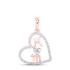 Mom Heart .14cttw Diamond Pendant 10K Gold 10K Rose Gold HipHopBling