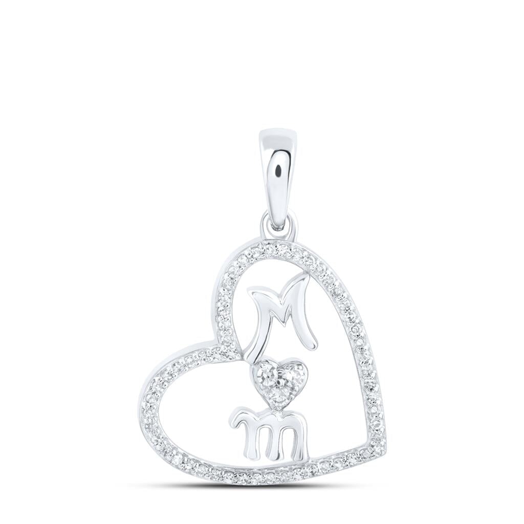 Mom Heart .14cttw Diamond Pendant 10K Gold 10K White Gold HipHopBling