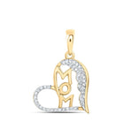 Mom Heart .20cttw Diamond Pendant 10K Gold 10K Yellow Gold HipHopBling