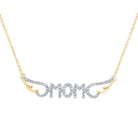Mom Wings Diamond Pendant Necklace 10K Gold 10K Yellow Gold HipHopBling