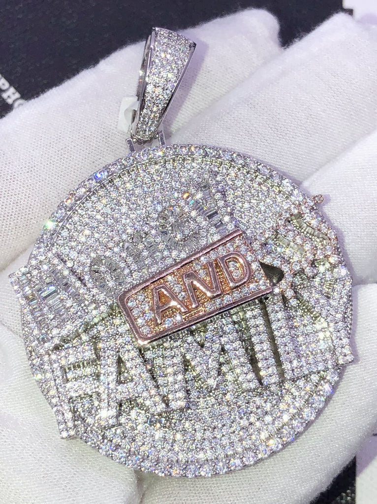 Money and Family $$$ VVS CZ Hip Hop Iced Out Pendant HipHopBling