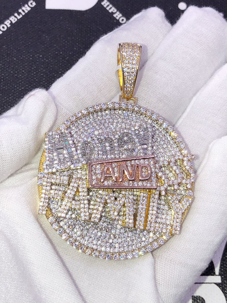 Money and Family $$$ VVS CZ Hip Hop Iced Out Pendant HipHopBling