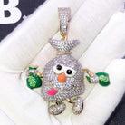 Money Bag Character VVS CZ Hip Hop Iced Out Pendant Yellow Gold HipHopBling