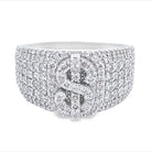 Money Cash Dollar Sign Diamond Ring 2.85cttw 10K Gold 10K White Gold HipHopBling