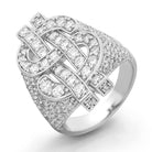 Money Dollar Sign CZ Eternity Band Hip Hop Ring White Gold 7 HipHopBling