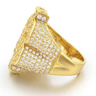Money Dollar Sign CZ Eternity Band Hip Hop Ring White Gold 7 HipHopBling