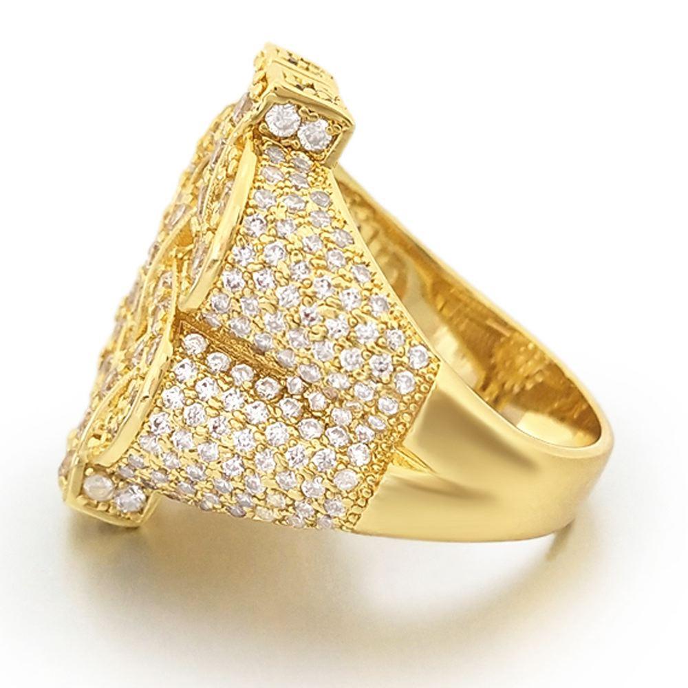 Money Dollar Sign CZ Eternity Band Hip Hop Ring White Gold 7 HipHopBling