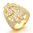Money Dollar Sign CZ Eternity Band Hip Hop Ring White Gold 7 HipHopBling