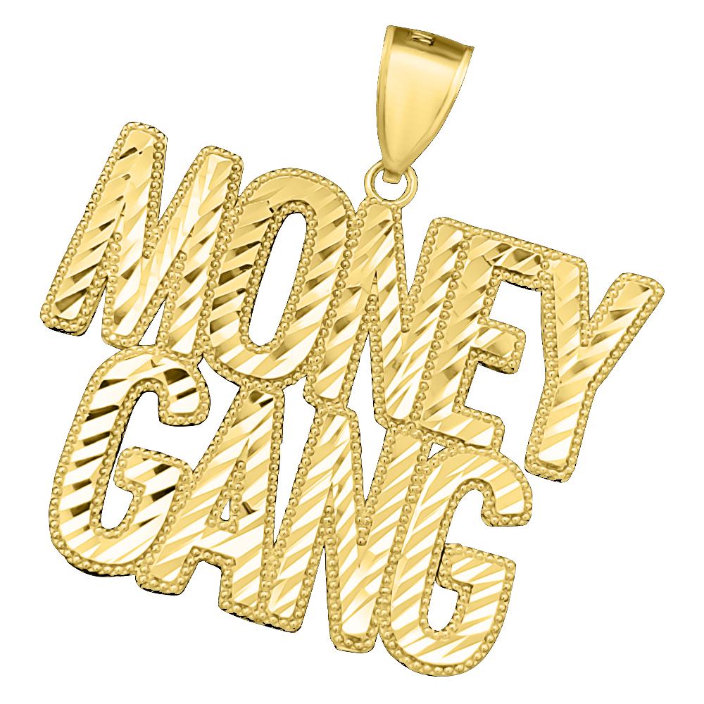 Money Gang DC 10K Yellow Gold Pendant HipHopBling