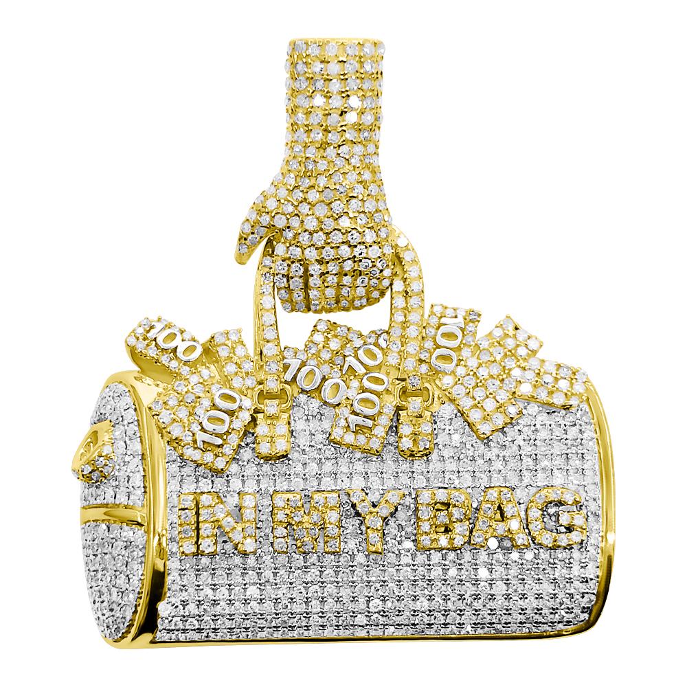 Money in My Bag Diamond Pendant 2.65cttw 10K Yellow Gold HipHopBling