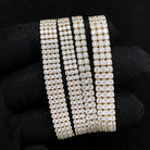 Multi Row Tennis Bracelet 2MM VVS CZ 10K Yellow Gold 3 Row 6MM 6.5" HipHopBling