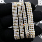 Multi Row Tennis Bracelet 3MM VVS CZ 10K Yellow Gold 3 Row 9MM 7.5" HipHopBling