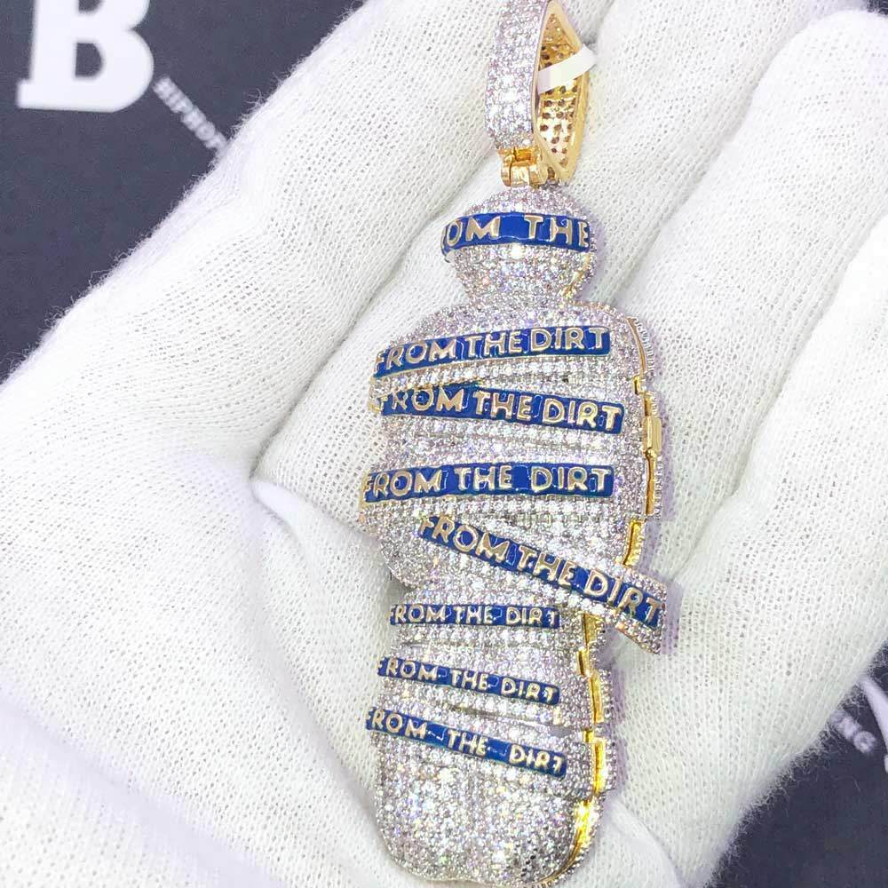 Mummy Tomb From The Dirt CZ Hip Hop Bling Bling Pendant Yellow Gold HipHopBling