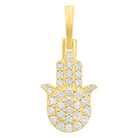 Nano Hamsa .47cttw Diamond Pendant 10K White Or Yellow Gold 10K Yellow Gold HipHopBling