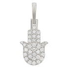 Nano Hamsa .47cttw Diamond Pendant 10K White Or Yellow Gold 10K Yellow Gold HipHopBling