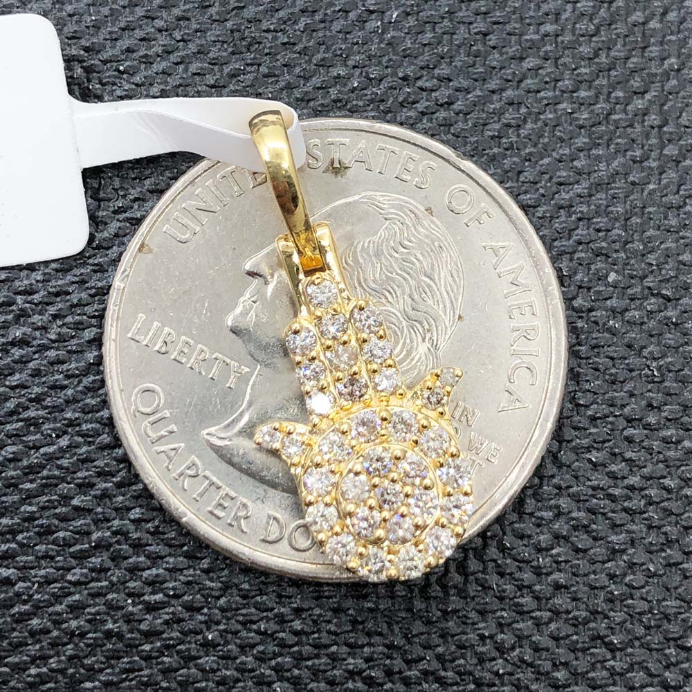 Nano Hamsa .47cttw Diamond Pendant 10K White Or Yellow Gold 10K Yellow Gold HipHopBling