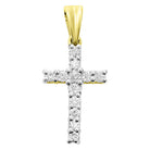 Nano Tennis Cross Diamond Pendant .27cttw 10K Yellow Gold HipHopBling