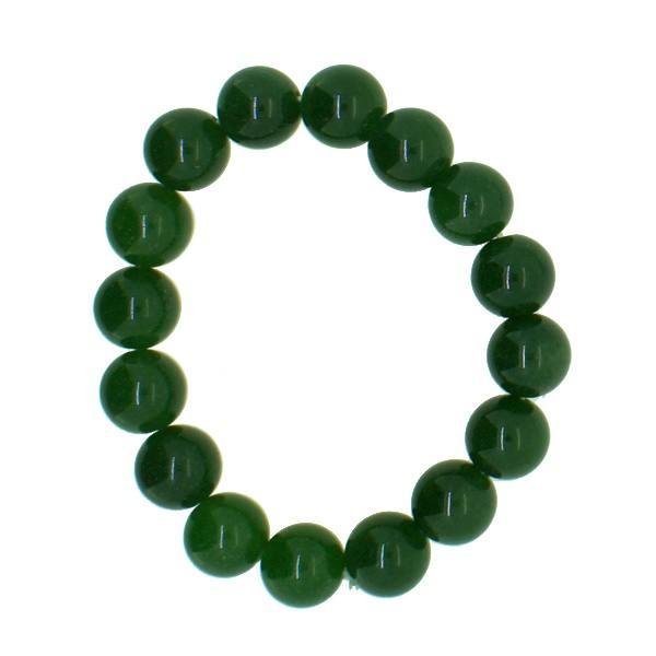 Natural Jade 12MM Polished Asian Bracelet HipHopBling