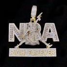 NBA Rich Forever Baguette VVS CZ Hip Hop Bling Pendant Yellow Gold HipHopBling