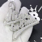 Never Go Broke CZ Hip Hop Bling Iced Out Pendant White Gold HipHopBling