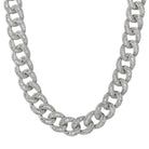 New Baguette Polished 18MM Cuban Iced Out Chain White Gold 30" HipHopBling