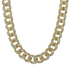 New Baguette Polished 18MM Cuban Iced Out Chain Yellow Gold 20" HipHopBling