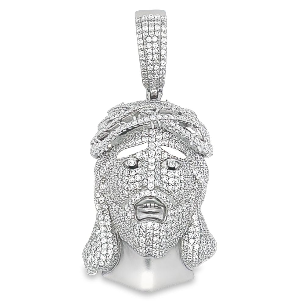 New Jesus Piece VVS Moissanite Pendant 5.55cttw .925 Sterling Silver HipHopBling