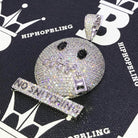 No Snitching Face CZ Hip Hop Bling Bling Pendant White Gold HipHopBling