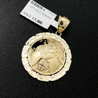 Nugget World Globe Medium DC 10K Yellow Gold Pendant HipHopBling