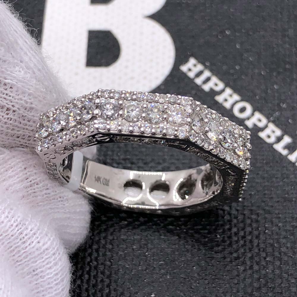 Octagon Diamond Ring 2.25cttw 14K White Gold HipHopBling