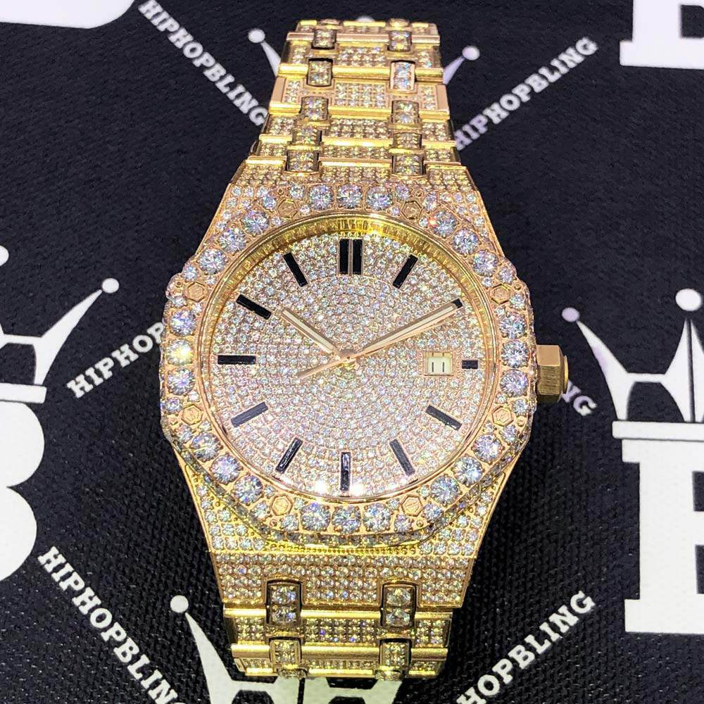 Octagon Full CZ Big Bezel Bling Bling Watch 2 Tone Rose/White Gold HipHopBling